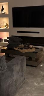 Salontafel hoogglans taupe 120 x 60 incl glasplaat, Huis en Inrichting, Ophalen