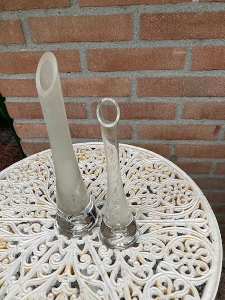 2 Bonny Krosno kristallen vazen 1x mat, 1x helder (gemerkt), Antiek en Kunst, Antiek | Glas en Kristal, Ophalen of Verzenden