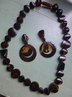 j.’30 Schildpad Oorhangers en faux Schildpad Collier, Sieraden, Tassen en Uiterlijk, Antieke sieraden, Verzenden, Overige materialen