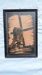 Schilderij (tekening)  met watermolen prent; ........, Minder dan 50 cm, Tekening, Ophalen of Verzenden, Zo goed als nieuw