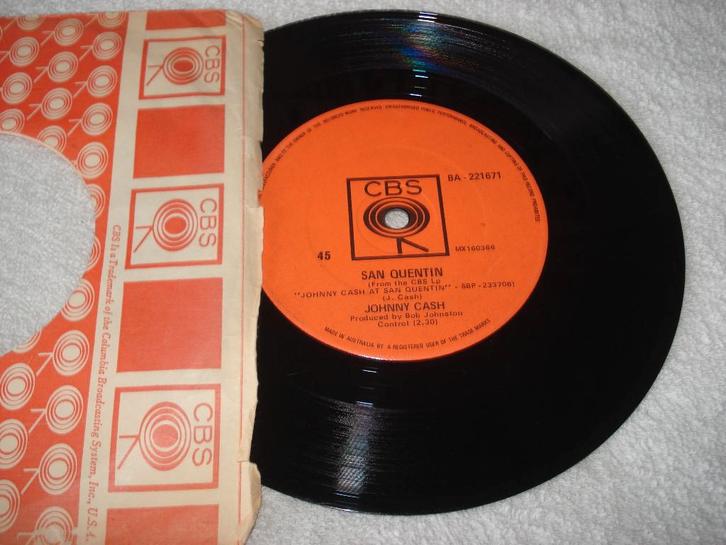 Johnny Cash  San Quentin  Boy Named Sue  Australie  Orgineel, Cd's en Dvd's, Vinyl Singles, Zo goed als nieuw, Country en Western