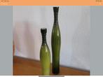 Murono glas vazen olijf groen, Ophalen of Verzenden, Minder dan 50 cm, Groen, Glas