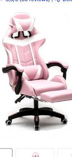 Roze Gaming Bureaustoel met Voetensteun, Huis en Inrichting, Ophalen, Gaming bureaustoel, Zo goed als nieuw, Roze