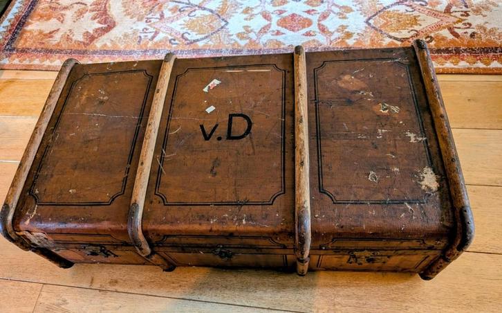 Hutkoffer scheepskist antiek groot, Huis en Inrichting, Woonaccessoires | Kisten, Gebruikt, Minder dan 50 cm, 100 tot 150 cm, Ophalen of Verzenden