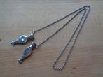 zilveren ketting met breipen doppen [602], Sieraden, Tassen en Uiterlijk, Antieke sieraden, Verzenden, Zilver, Ketting