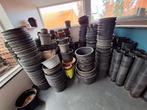 Grote partij gebruikte en nieuwe bloempotten kunststof, Tuin en Terras, Bloempotten, Kunststof, Gebruikt, Rond, Tuin