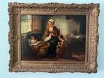 J. kaemmerer olieverfschilderij moeder met kinderen, Antiek en Kunst, Kunst | Schilderijen | Klassiek, Ophalen of Verzenden