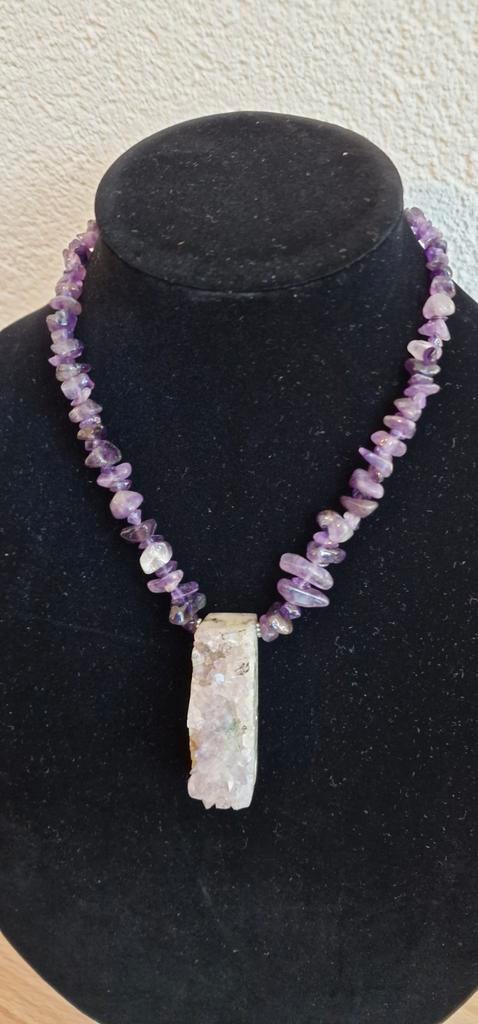Amethist Ketting met Ruwe Hanger, Sieraden, Tassen en Uiterlijk, Kettingen, Ophalen of Verzenden