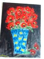 Schilderij "Poppies " Oliverf, pastel. 24x28, Ophalen of Verzenden