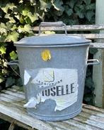 Brocante oud zinken ton met deksel, Verzenden