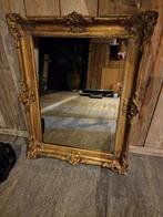 Antieke Spiegel - Bronskleurige Lijst, Ophalen of Verzenden, Rechthoekig, 50 tot 100 cm, 100 tot 150 cm