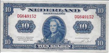 10 gulden 1943 'Wilhelmina' Extremely fine / Prachtig beschikbaar voor biedingen