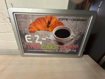 Dubbelzijdige Reclamebord - Koffie & Croissant beschikbaar voor biedingen