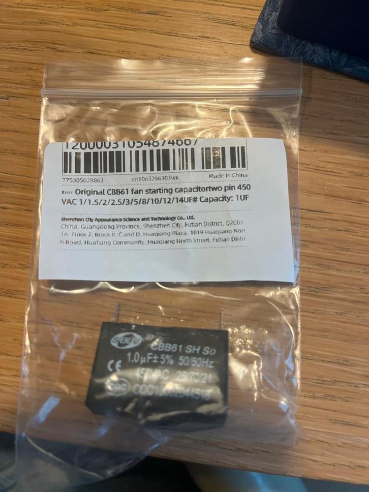 CBB61 1uF Condensator - Startcondensator, Hobby en Vrije tijd, Elektronica-componenten, Nieuw, Ophalen of Verzenden