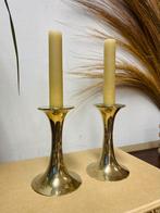 Prachtige set van twee Vintage koperen Messing Kandelaar Set, Gebruikt, Overige kleuren, Ophalen of Verzenden, Metaal