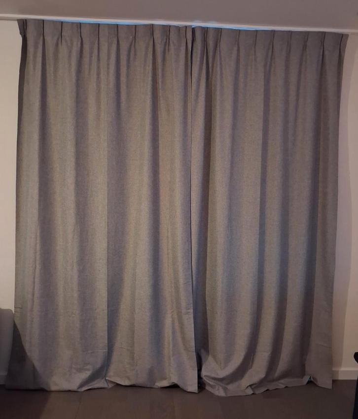 H&M blackout gordijnen - grey heather, Huis en Inrichting, Stoffering | Gordijnen en Lamellen, Zo goed als nieuw, 200 cm of meer