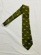 Groene stropdas met teckel print, Kleding | Heren, Stropdassen, Ophalen of Verzenden, Zo goed als nieuw, Groen, Met patroon