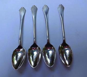 4 EPNS Theelepeltjes waaier topjes * 11.5 cm beschikbaar voor biedingen