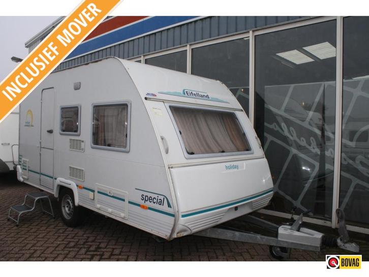 Eifelland Holiday Special 395 TM, Caravans en Kamperen, Caravans, tot en met 4, 750 - 1000 kg, Treinzit, Eifelland, Dwarsbed, Overige typen