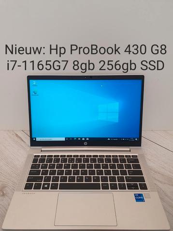Nieuw: Hp Probook 430 G8 i7-1165G7 8gb 256gb SSD win 10 Pro beschikbaar voor biedingen