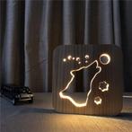 Houten LED-nachtlampje Wolf, USB, nieuw, Ophalen of Verzenden, Nieuw, Art Deco