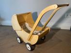 Houten Poppenwagen met matras, deken en kussentje Blank Hout, Kinderen en Baby's, Speelgoed | Poppen, Ophalen, Zo goed als nieuw