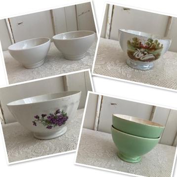 6x Brocante spoelkommetje - spoelkommetjes / 2x P. Regout beschikbaar voor biedingen