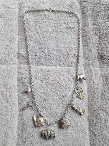 Vintage Jasseron Ketting met Zilveren Bedels beschikbaar voor biedingen