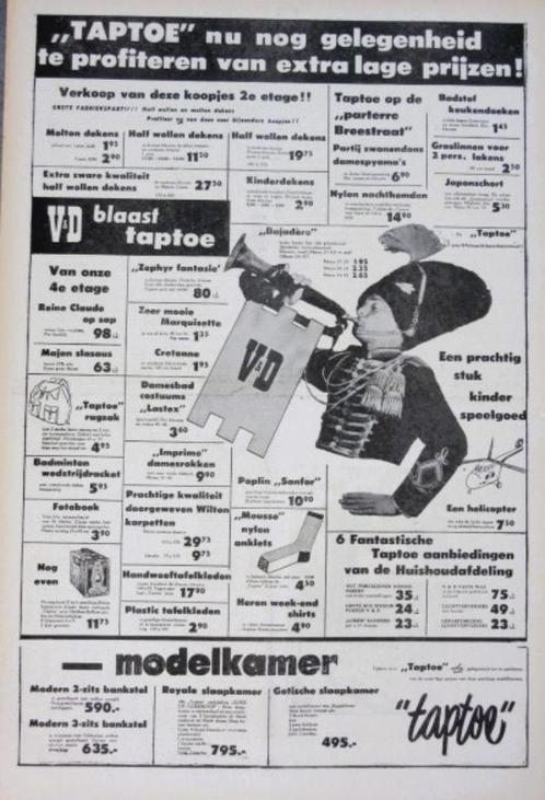 26 vintage advertenties reclames Vroom en Dreesmann 1957 V&D, Verzamelen, Merken en Reclamevoorwerpen, Gebruikt, Ophalen