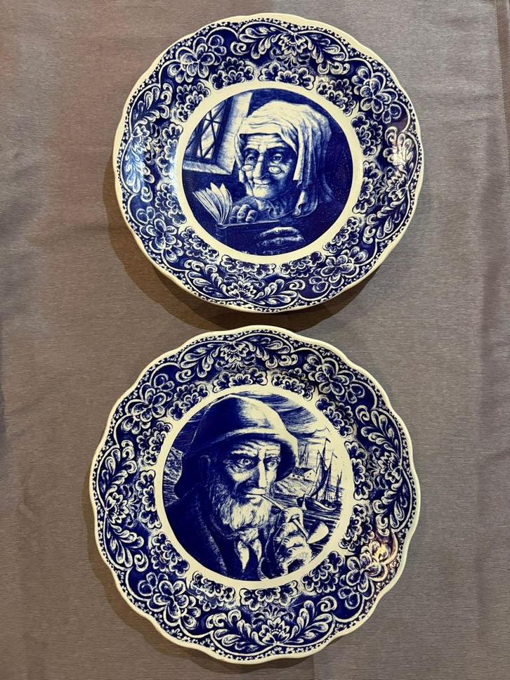 Boch La Louvière –Set van 2Delft wandborden–België – ca.1950, Antiek en Kunst, Antiek | Wandborden en Tegels, Ophalen