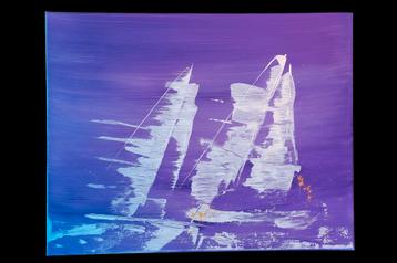 Zeilboten op Zee - Acryl Schilderij 40x50cm beschikbaar voor biedingen