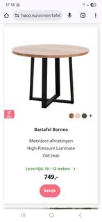 Bartafel Borneo - Old Teak HPL (het blad is donkerder), Huis en Inrichting, Ophalen of Verzenden