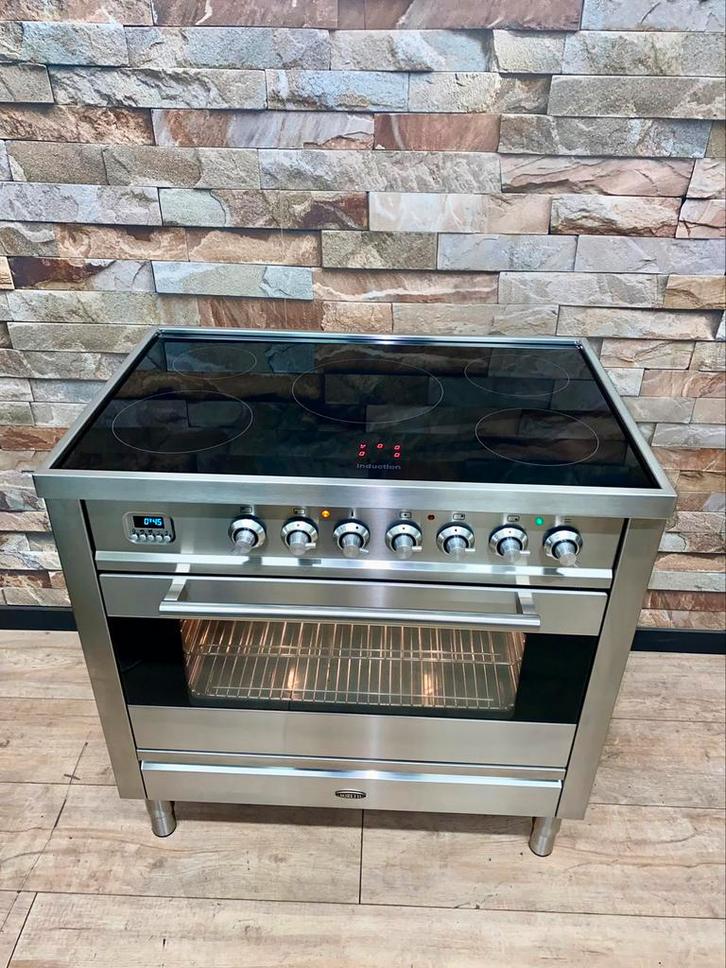 Luxe Boretti INDUCTIE Fornuis met 5 zones RVS 90 cm, Witgoed en Apparatuur, Fornuizen, Zo goed als nieuw, Vrijstaand, Inductie