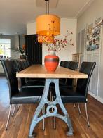 Bert Plantagie model Jeanne 8 st zwart leder eetkamerstoelen, Huis en Inrichting, Stoelen, Ophalen, Zwart, Leer, Zo goed als nieuw