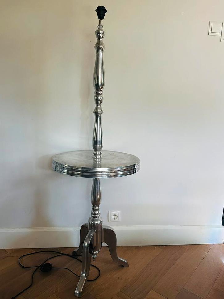 2 Riviera maison lamptafels / bijzettafel / metaal, Huis en Inrichting, Tafels | Bijzettafels, Gebruikt, Rond, 60 cm of meer, Minder dan 55 cm