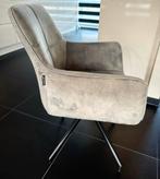 6 Grijze Velvet Eetkamerstoelen Maxime met armleuning, Ophalen, Gebruikt, Stof