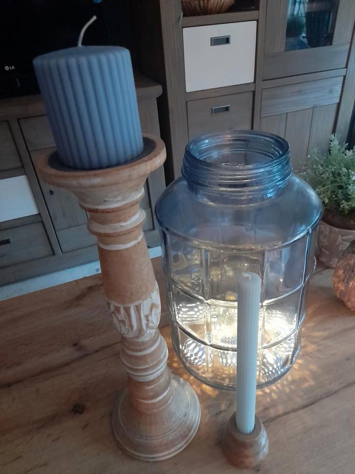 Kerstdecoratie Set: Vaas, Kaarsen & Houder, Huis en Inrichting, Woonaccessoires | Kandelaars en Kaarsen, Minder dan 25 cm, Overige materialen