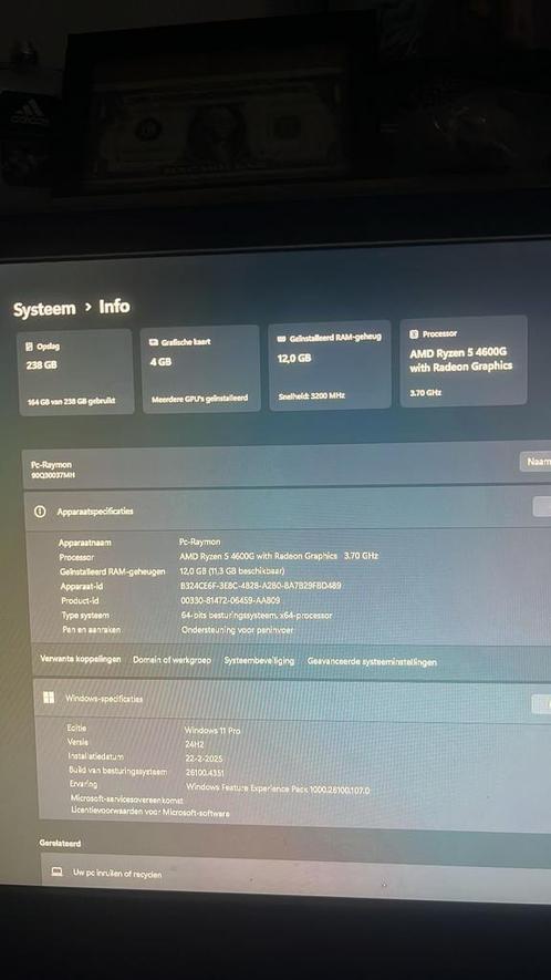 Ryzen 5 4600G – 12GB – SSD – Windows 11 – Vega GPU, Computers en Software, Desktop Pc's, Zo goed als nieuw, 3 tot 4 Ghz, SSD, 8 GB