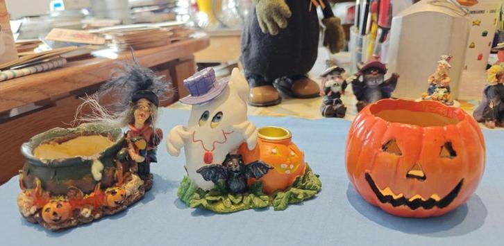 Halloween kaarshouders pompoen heks spook, Hobby en Vrije tijd, Feestartikelen, Zo goed als nieuw, Versiering, Halloween of Griezel