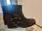 Manfield Biker/Cowboy Laarzen - Maat 39 Zwart Suède, Zwart, Lage of Enkellaarzen, Ophalen of Verzenden, Zo goed als nieuw