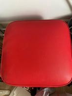 Rode leren Milani Poef, Ophalen of Verzenden, Gebruikt