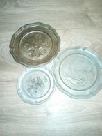 Vintage Tinnen Borden met Reliëf, Antiek en Kunst, Ophalen