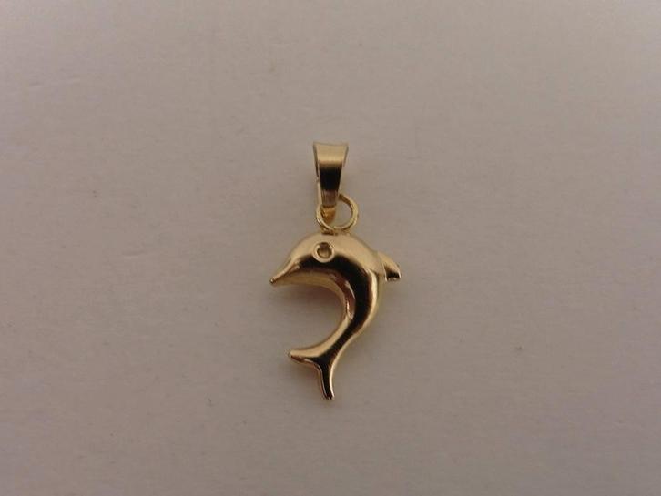 Gouden hanger dolfijn                                   G116, Sieraden, Tassen en Uiterlijk, Kettinghangers, Gebruikt, Zilver