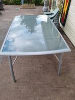 aluminium tuintafel met glasplaat, Ophalen, Gebruikt, Rechthoekig, Aluminium
