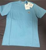 Moncler Logo patch Cotton T-Shirt Licht blauw, Kleding | Heren, T-shirts, Verzenden, Nieuw, Blauw