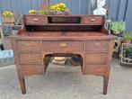 Antiek eikenhouten bureau, schrijftafel, wandconsole, Ophalen