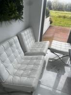 Barcelona chair 2x en hocker, Ophalen, Gebruikt, Twee, Wit