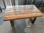 Salontafel mangohout stalen U-poot 100x60 cm., Ophalen, 100 tot 150 cm, 50 tot 100 cm, Zo goed als nieuw