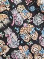 Quiltstof met honden en poezen, Hobby en Vrije tijd, Stoffen en Lappen, Ophalen of Verzenden, Zo goed als nieuw, Katoen, 30 tot 200 cm