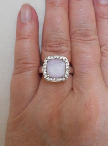 Zilveren Ti Sento ring met mooie steen maat 17.75 nr.304 beschikbaar voor biedingen